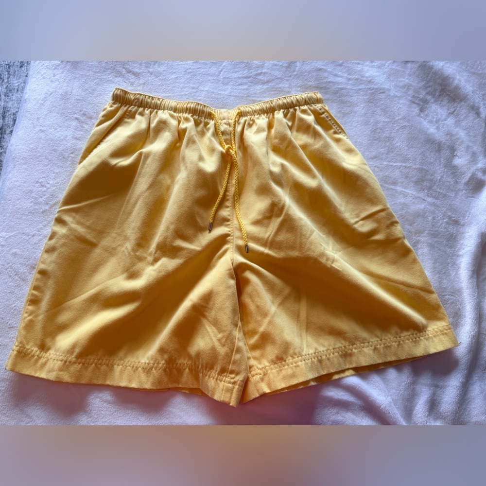 Coral Bay Yellow Shorts Petite Large Elastic Waist Summer Casual